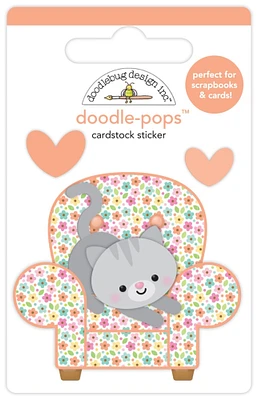 Doodlebug Doodle-Pops 3D Stickers-Cozy Kitty