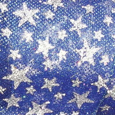 The Ribbon People Metallic Blue and Silver Stars Wired Craft Ribbon 2.5" x 20 Yards