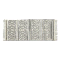 Contemporary Home Living 2.25' x 6' Diamond Textured Hand Loomed Rectangular Rug Runner - Gray and Beige