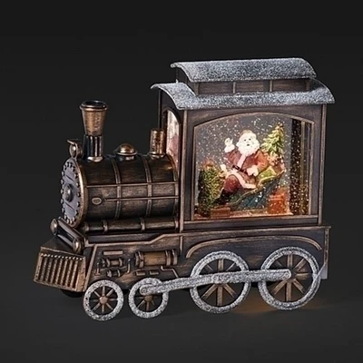 Roman 9" LED Lighted Train Christmas Snow Globe