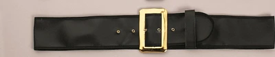 The Costume Center Black and Gold Vinyl Santa Belt with Buckle – Size Large