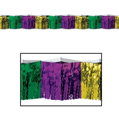 Party Central Pack of 6 Purple and Gold Metallic Diamond-cut Fringe Hanging Decors 12'