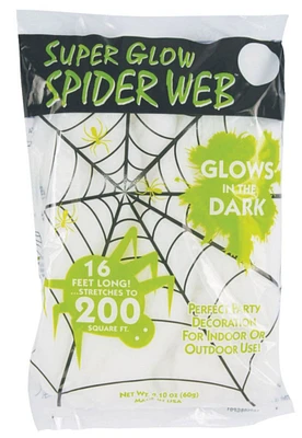 The Costume Center 16' Black and Green Glow in the Dark Spiderweb Halloween Prop