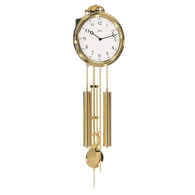 Hermle 27" Gold and White Pendulum Wall Clock