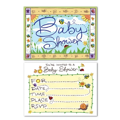 Party Central Club Pack of 96 Blue and Green Baby Shower Party Invitations 5.5"