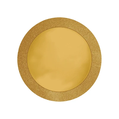 Party Central Club Pack of 96 Gold Disposable Round Placemats 14"