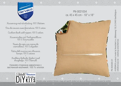 Vervaco Cushion Back W/Zipper 18"X18"-Beige