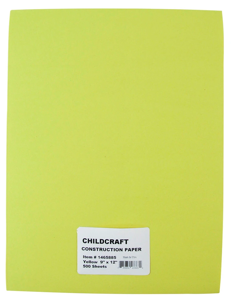 Childcraft Construction Paper, 9 x 12 Inches, Yellow, 500 Sheets