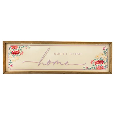 Northlight Floral "Home Sweet Home" Framed Hanging Wall Sign - 23.75"