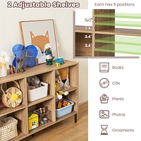 Costway 6 Cube Storage Shelf Organizer Bookcase Square Cubby Cabinet Bedroom Natural