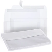 25 Pack Transparent 5x7 Vellum Envelopes for Invitations, A7 Size, Square Flap for Greeting Cards, Announcements