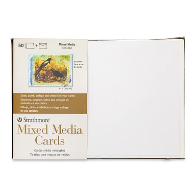 Strathmore 400 Series Mixed Media Cards and Envelopes - Full Size, 5" x 6-7/8", Pkg of 50