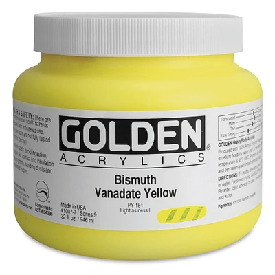 Golden Heavy Body Artist Acrylics - Bismuth Vanadate Yellow, 32 oz Jar
