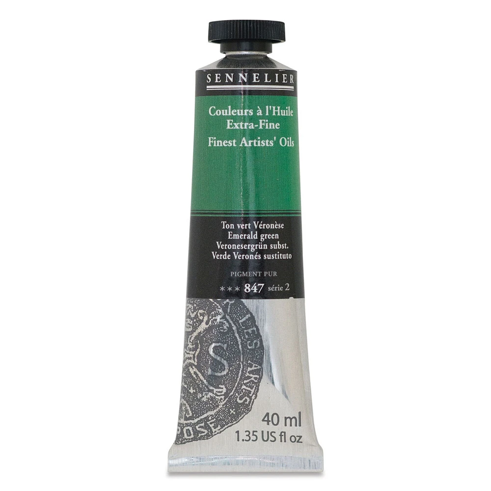 Sennelier Artists' Extra Fine Oil Paint - Emerald Green, 40 ml tube