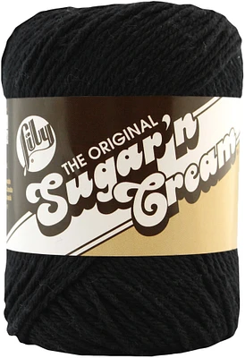 Lily Sugar'N Cream Black Yarn - 6 Pack of 71g/2.5oz - Cotton - 4 Medium (Worsted) - 120 Yards - Knitting/Crochet