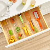 mDesign Plastic Stackable Kitchen Drawer Storage Organizer Tray - 2 Pack