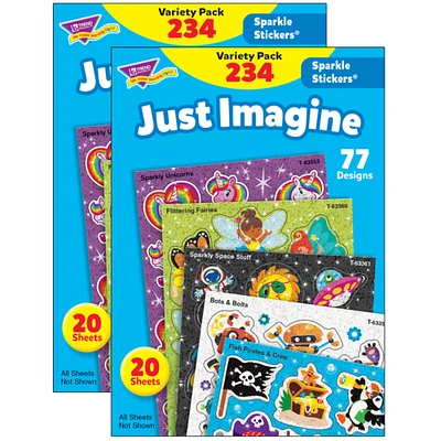 Just Imagine Sparkle Stickers® Variety Pack, 234 Per Pack, 2 Packs