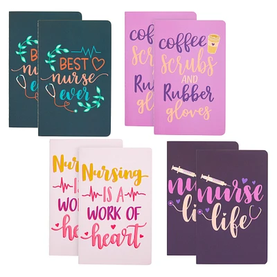 8 Pack A5 Nurse Notebook Set, Nurse Appreciation Gifts for Graduation, Retirement, Medical Students (5 x 8 In)