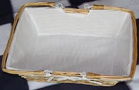 Rectangular Willow Basket with White Fabric Lining