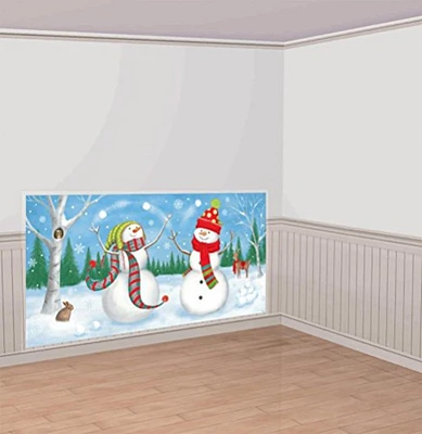 Whimsical Snowmen Scene Setter Banner