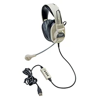 Deluxe Multimedia Stereo Headset With Boom Microphone With Usb Plug