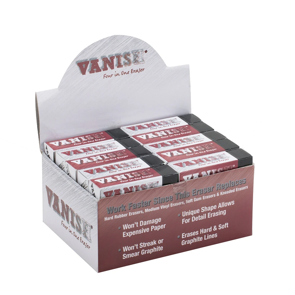 Vanish 4-in-1 Artist Eraser Replaces Gum Rubber Vinyl and Kneaded Erasers