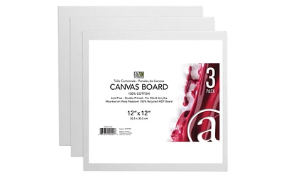Art Advantage Canvas Board Recycled MDF 12x12 3pc