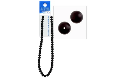 John Bead SP 16" Stone 8mm Round Dyed Matte Black