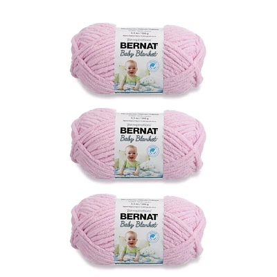 Bernat Baby Blanket Baby Yarn - 3 Pack of 100g/3.5oz - Polyester - 6 Super Bulky - 72 Yards