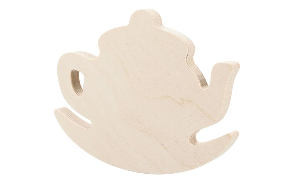 Wood Shape Rocking Teapot 6x5.5"