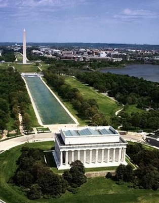 National Mall, Lincoln Memorial and Washington Monument, Washington D.C. - Vintage Style Photo Tint Poster Print by Carol Highsmith - Item # VARPDX463857