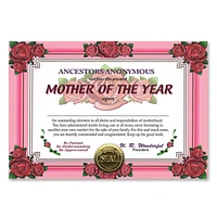 Mother of the Year Certificate