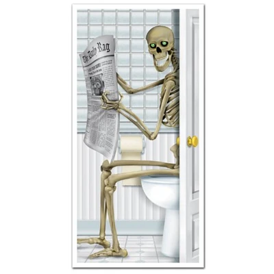 Skeleton Restroom Door Cover Party Accessory