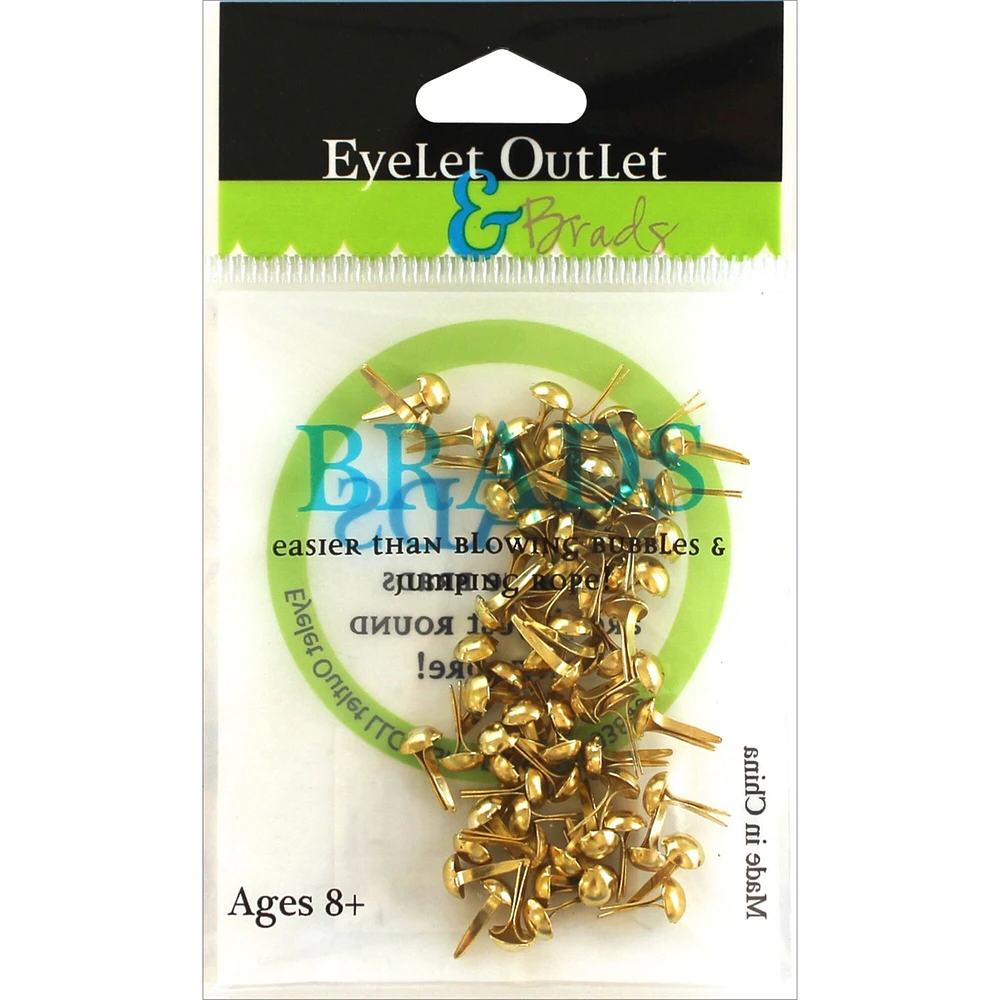 Eyelet Outlet Round Brads 4Mm 70/Pkg-Gold