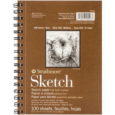 Strathmore Sketch Spiral Paper Pad 5.5"X8.5"-100 Sheets