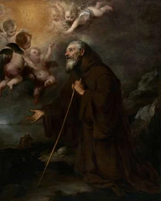The Vision of Saint Francis of Paola Poster Print by Bartolome Esteban Murillo