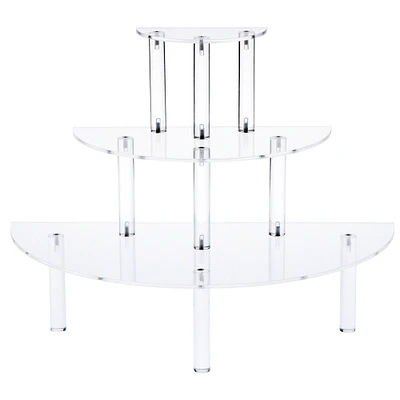 Plymor Clear Acrylic Three-Tiered Half-Round Display Shelves
