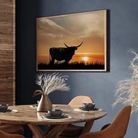 Longhorn wall art, large wall art for western decor