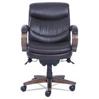 La-Z-Boy Woodbury Mid-Back Executive Chair, Supports up to 300 lbs., Brown Seat/Brown Back, Weathered Sand Base