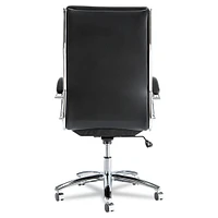 Alera Neratoli High-Back Slim Profile Chair, Supports up to 275 lbs, Black Seat/Black Back, Chrome Base