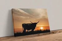 Longhorn wall art, large wall art for western decor