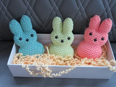 Crochet Easter Bunny Pleeps - Holiday Candy Plushie