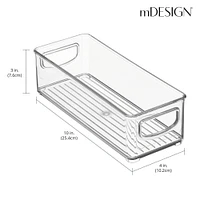 mDesign Plastic Bath Vanity Storage Organizer Bin with Handles