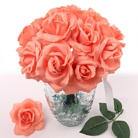 Box of 50: Peach Rose Picks, Silk Blooms, Floral Picks (8"L X 3"W) by Floral Home®