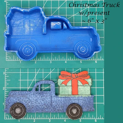 Vintage Truck with Christmas Present Silicone Freshie Mold