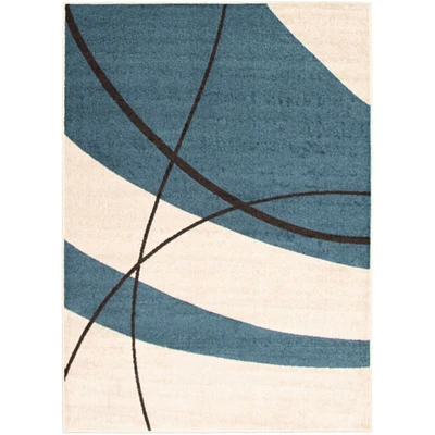 Chaudhary Living 4' x 5.5' and Cream Abstract Rectangular Area Throw Rug