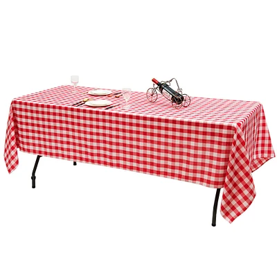 Gymax 10Pcs 60"x126" Rectangular Polyester Tablecloth and White Checker Party