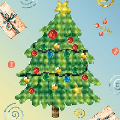 DIAMOND DOTZ ® - Merry Christmas Tree Dotz Box, Partial Drill, Round Dotz, Diamond Painting Kits, Diamond Art Kits for Adults, Gem Art,  Diamond Art, Diamond Dotz Kits, 11"x11"