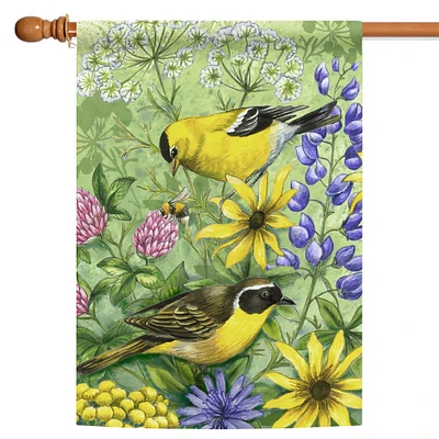 Toland Home Garden Floral Finches Outdoor House Flag 40" x 28"