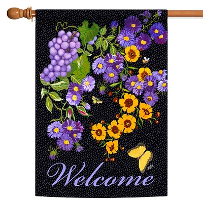 Toland Home Garden Butterfly Vineyard 'Welcome' Outdoor House Flag 40" x 28"